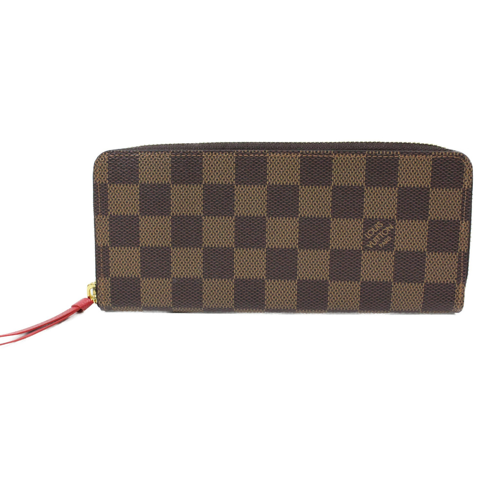 With LOUIS VUITTON Portefeuille Clemence Damier Red Canvas Wallet